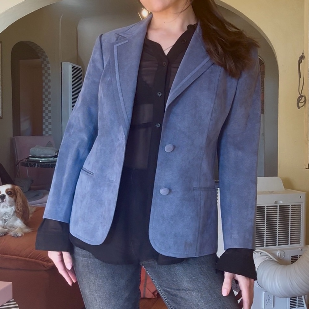 Blue Tailored Blazer with Structured Fit